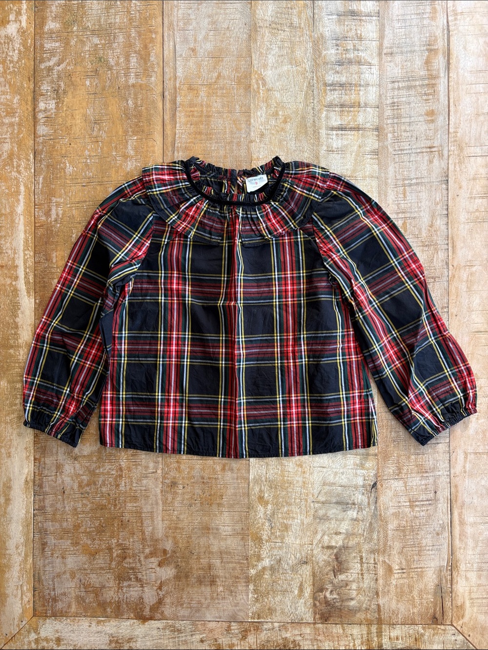 Crewcuts Girls' Holiday Plaid Long-Sleeve Top size L(10-11)